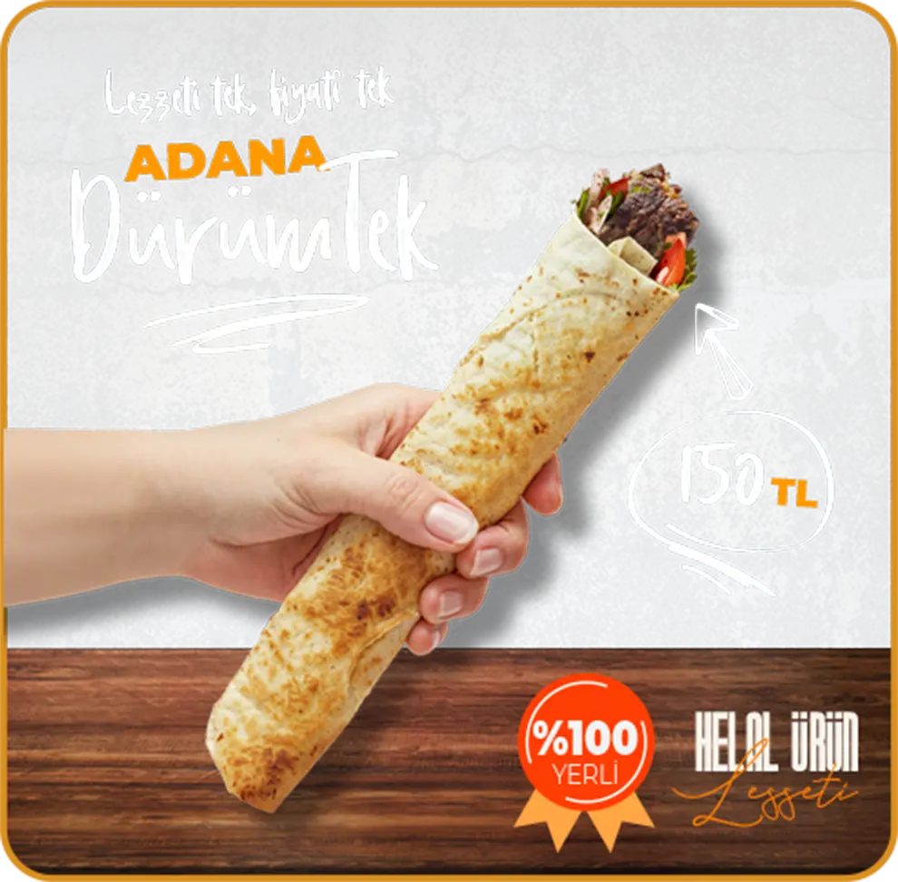 DürümTek Ankara dürüm menü görseli